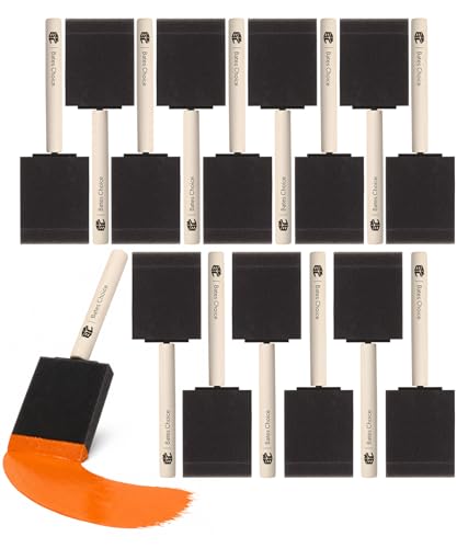 Bates- Foam Paint Brushes, 2 Inch, 16 Pack, Wooden Handle - color: Black, size: 2 Inch, 16 Pack
