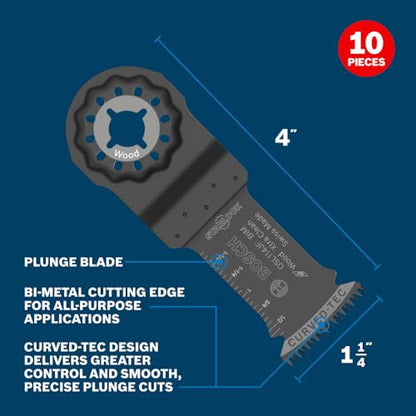 Bosch OSL114JF-10 1-1/4" Bi-Metal Blades for Multi-Tool (10-Pack) - size: 1-1/4 in