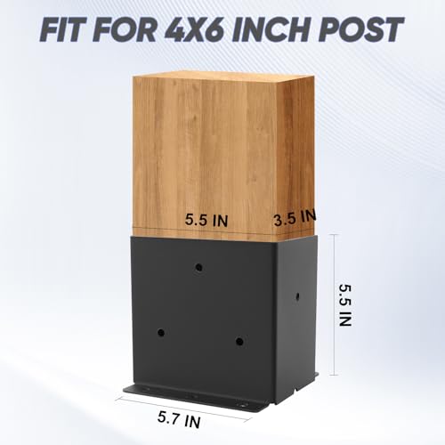 4"X6" Post Base 4 Pcs,Post Brackets (Inner Size 3.5"x5.5") 2mm Thick - size: 4X6 4PCS