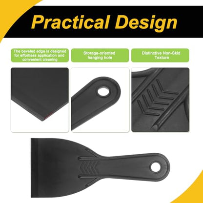 10pcs Putty Scraper 3" Width 6mm Thin Flexible Putty Knife Black