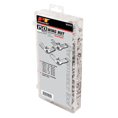 Performance Tool W5219 150-Piece Wing Nut Assortment with Case Kit - style: 150pc Wing Nuts Kit