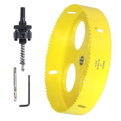 9 Inch Hole Saw with Arbor, 229mm Bi-Metal Hole Cutter - style: 9" (229mm)