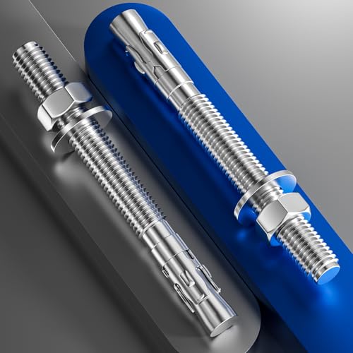 Wensilon 10Pcs 1/4x1-3/4 Inch Standard Fasteners for Heavy-Duty 304 Stainless Steel Wedge Anchors for Cement and Concrete - size: 1/4x1-3/4"