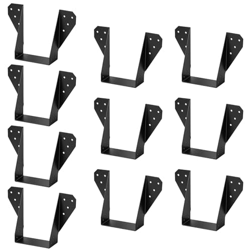 GBGS 10 Pcs Black 4 x 6 Face-Mount Joist Hanger