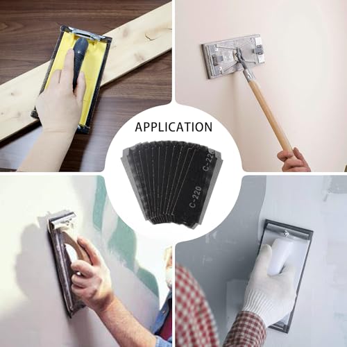 SCOTTCHEN Drywall Sanding Screen Mesh Sheet 4-3/16" x 11-1/4" Grit #220-12pcs - style: #220-12pcs