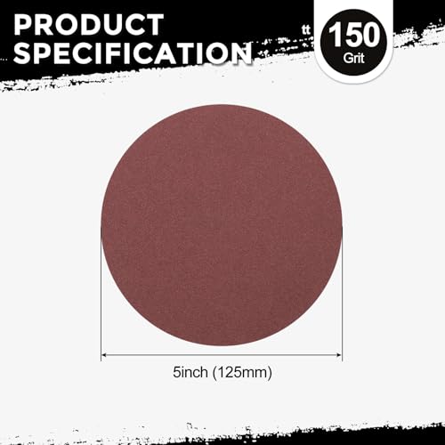 10Pcs Sanding Discs 5Inch 150Grit Hook and Loop Sandpapers Red - size: 5 Inch(150 Grit)