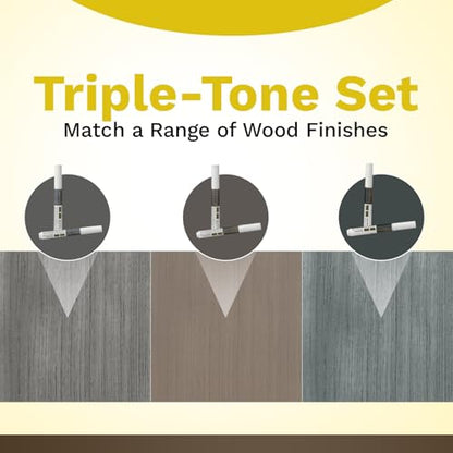 Trio Furniture Touch-Up Markers, Wood Scratch Repair Paint Pen, Grey Trends - color: Grey