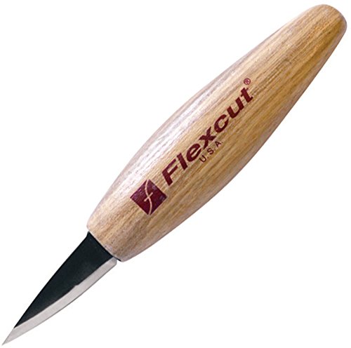 FLEXCUT Wood Carving Knives | Fine Detail Knife | Honed and Polished 1095 High Carbon Steel Blade | KN35 | Made in the U.S.A. - style: Fine Detail Knife, 1/2 Inch