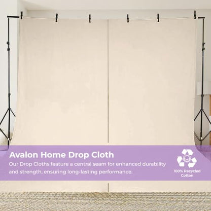Canvas Drop Cloth for Painting 9x6 feet Pack of 1-8oz Painters Drop Cloths for Painting - All Purpose Canvas Tarps for Floor & Furniture Protection - Recycled Cotton Fabric - size: 9x6 Ft - 1 pc