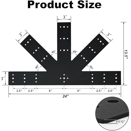 2pcs 24"x13.5" Gable Plate Black, 12:12 Pitch