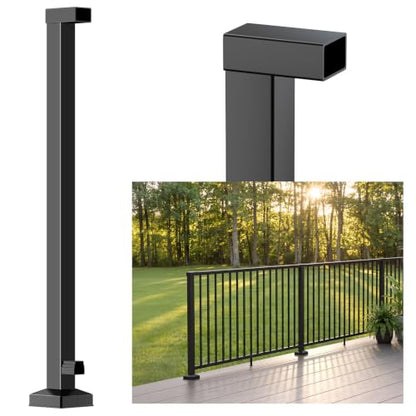 Modular 36 in. Aluminum Deck Railing Post for Aluminum Rail Kit - color: Level 1 End Post