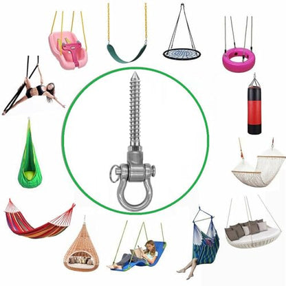 4 Heavy Duty Swing Hangers Permanent Anti Rust Bearing, 180 Swing Hardware, 1500 LBS, 304 Stainless Steel Color - size: 5.51"