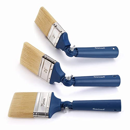 Genixart Extendable Paint Brushes, Wood Stain Brush Set for Fence, 3 Pack