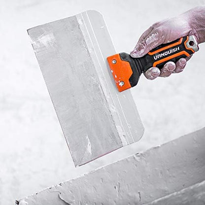 Vanquish 10 Inch Stainless Steel Drywall Taping Knife Scraper with Flexible Blade and Soft Grip Handle (3521) - size: 10 Inch