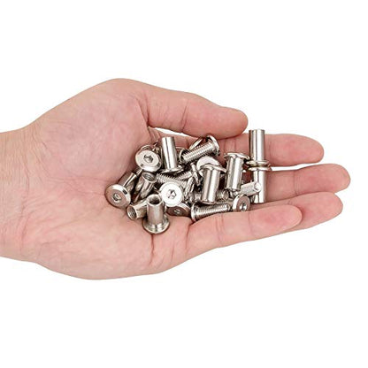40 Sets Silver Furniture Connector Bolts M6x15mm Binding Screws for Wood - color: M6x15mm-D