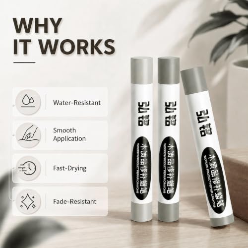 3 Colors Wood Filler Sticks, Gray Green Series, with Scraper - color: Gray Green Series
