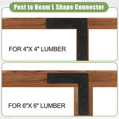 4Pcs 11.8"x3" L Shape Flat Brackets|Thickness 0.12" Mending Plates| - size: 4"x 4"
