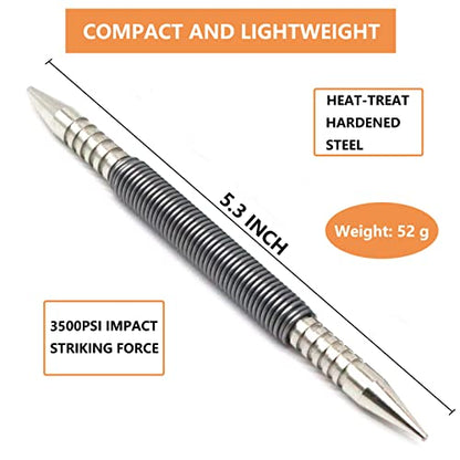 WHLLING Dual Head Nail Setter, Hammerless 1/32″& 1/16″ Spring Nail Set - size: Nail Setter