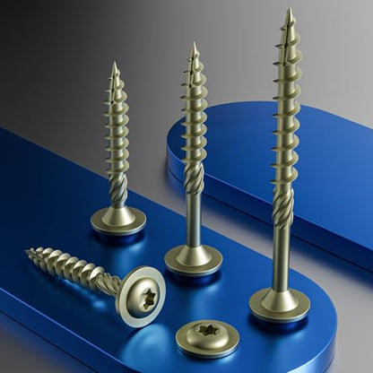 Wensilon #14 x 10 Yellow Lag Screws, Structural Wood Screw,13PCS 1lbs 6.3x250mm - color: Yellow, size: #14 x 10"