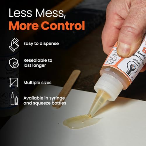 Brampton Multi-Purpose Epoxy, Quick 30-Minute Set, Waterproof 2-Part Epoxy Glue Kit for Tile, Metal, Ceramic, Glass, Wood, Stone, Strong Bonding, Sandable, Paintable Resin, Easy 1:1 Mix, 0.85 oz - style: 0.85 FL OZ