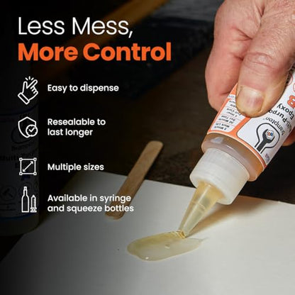 Brampton Multi-Purpose Epoxy, Quick 30-Minute Set, Waterproof 2-Part Epoxy Glue Kit for Tile, Metal, Ceramic, Glass, Wood, Stone, Strong Bonding, Sandable, Paintable Resin, Easy 1:1 Mix, 0.85 oz - style: 0.85 FL OZ