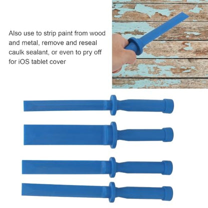 4-Piece Nylon Plastic Chisel Scraper Set, Non-Marring Paint Scrapers for Adhesive, Caulk, Decals and Trim