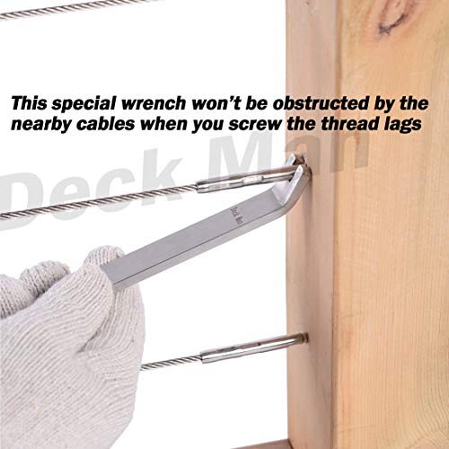 10 Pairs Left&Right Handed Thread Lag Screws for 1/8" Decking Cable Railing Kit/Hardware, Non-Turnbuckle System, Silver - color: Silver
