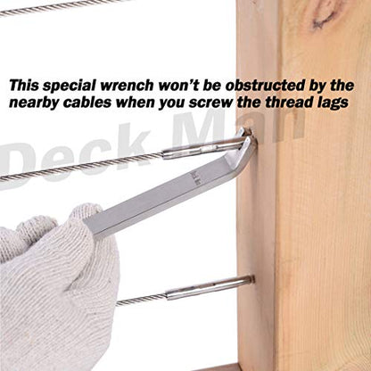 10 Pairs Left&Right Handed Thread Lag Screws for 1/8" Decking Cable Railing Kit/Hardware, Non-Turnbuckle System, Silver - color: Silver
