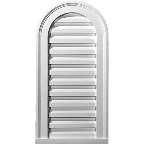 Ekena Millwork 14"W x 21"H Cathedral Urethane Gable Vent Louver, Functional - size: 14-in. W x 21-in. H, style: Functional
