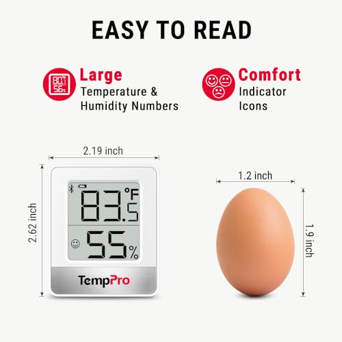 TempPro TempAir 260FT Bluetooth Indoor Thermometer Hygrometer, 3 Pack - size: Bluetooth Indoor Thermometer