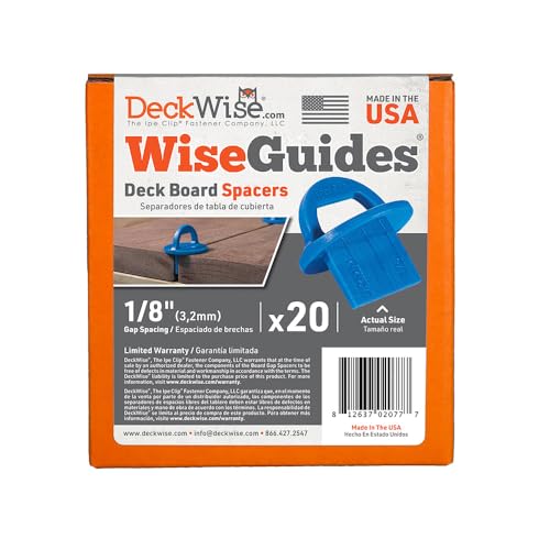 DeckWise WiseGuides Reusable 1/4" Decking Board Spacers, 20 Count - size: 1/8