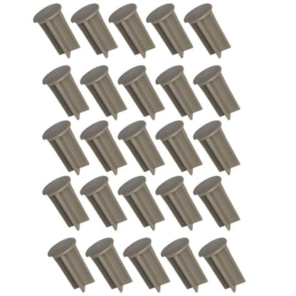 Pool Fence Hole Caps for 1-Inch Poles, Putty, 25 Pack - color: Putty