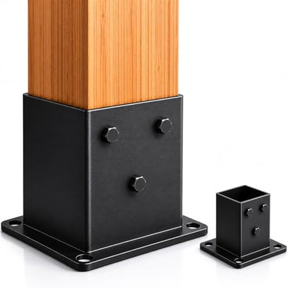 4x4 Post Base Brackets, 3.58'' x 3.58'', Heavy Duty, 2 Pack - color: 4x4 Post Base--2Pack