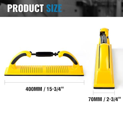 S SATC 2-3/4" x 15-3/4" Adjustable Radius Longboard Flexible Sanding Blocks with Hook & Loop Backing and PSA Sandpaper Conversion Adapter Pad for Sanding Auto Body Woodworking - style: Yellow Longboard Sanding Blocks