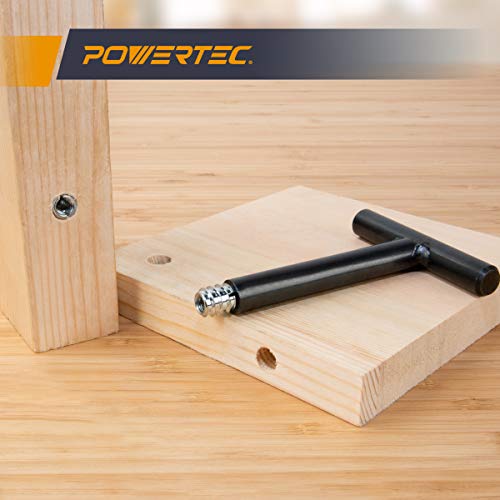 POWERTEC 71380 T-Wrench | 3/8 16 Threaded Insert Installation Tool w/T-Shape Handle - size: 3/8"-16, style: T Wrench
