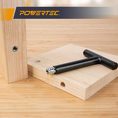 POWERTEC 71380 T-Wrench | 3/8 16 Threaded Insert Installation Tool w/T-Shape Handle - size: 3/8"-16, style: T Wrench