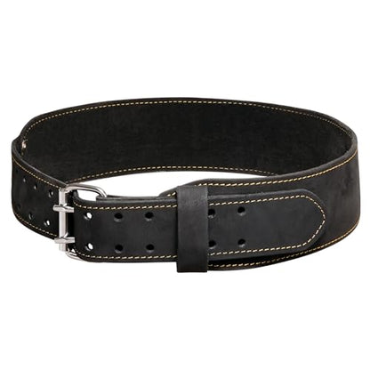 FESA Men's Leather Tool Belt - Handcrafted Top Grain Leather Tool Pouch Belt for Carpenters & Other Trade Professionals - color: Black - 3" Wide - L