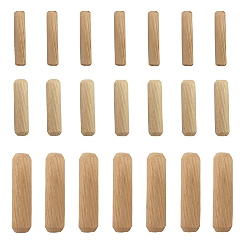 Medsuo 21PCS Wooden Dowels Assorted, Wood Pegs for Shelves, 1/4 5/16 3/8 in