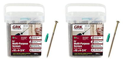 GRK 01143#10x4-3/4 Star Drive Bugle Head Climatek Coated Steel R4 Multi-Purpose Screws, 460/Box - size: #10 x 4-3/4" 460 count