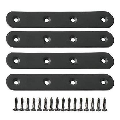 Alise Flat Bracket ,5 Inch Black Mending Plate Flat Brace for Wood Shelves - color: Black, size: 5 Inch