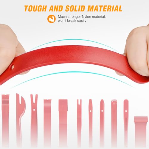 GOOACC 11PCS Auto Trim Removal Tool Kit Red - color: 11pcs Trim Removal Tool Red