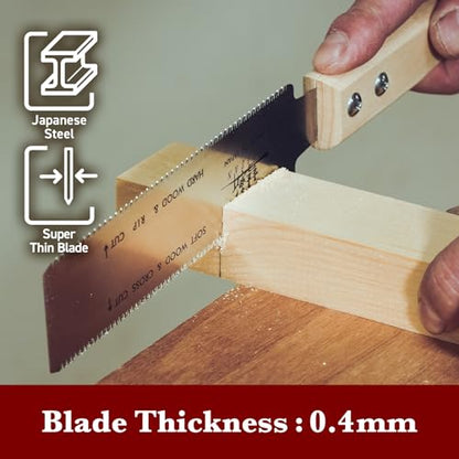 SUIZAN Ryoba Double Edge Saw 6" - Japanese Pullsaw Hand Saws Wood Cutting - size: 6 Inch (150mm), style: 6 Inch (150mm) Hand Saw