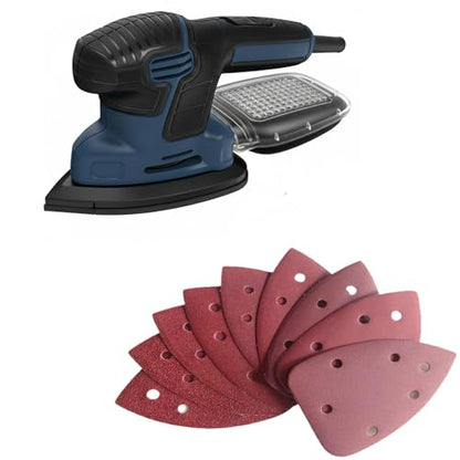 100 PCS Mouse Detail Sander Sandpaper 6 Holes, 80 Grit Hook and Loop Detail Sandpaper Aluminum 0xide Mouse Sanding Pads Triangular Sanding Sheets for Detail Mouse Sander - size: 6 Holes-80 Grit