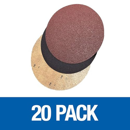 Mercer Industries 44817080 Silicon Carbide Floor Sanding Disc, Double Sided, 17" x No Hole, Grit 80F, 20-Pack - color: Double Sided, size: 17-Inch, style: Grit 80