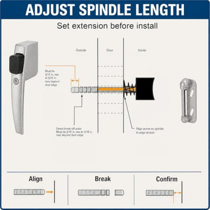 PRIME-LINE Screen & Storm Door Push Button Latch Set, Aluminum, Night Lock - color: Aluminum