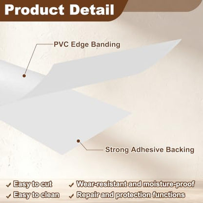 uxcell 2Pcs 3/4" x 33 ft PVC Edge Banding Tape, Glossy White - color: Glossy White, size: 3/4" x 33 ft