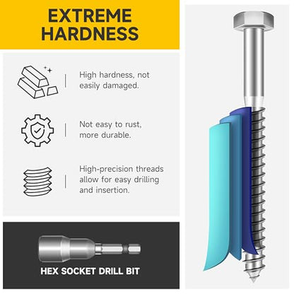 (20Sets) 1/4" x 1-1/2" Hex Head Lag Bolts, Heavy Duty Lag Screws with Washers, 304 Stainless Steel Bolts 18-8, Lag Screws Wood Screws, Partial Thread Bright Finish, 1/4 Bolt by Mywish - size: 1/4 x 1-1/2" (20 set)