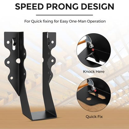 25Pcs Black 2x6 Joist Hangers for Wood,18 Gauge Metal Face Mount Joist Hanger,Lu26 Joist Hangers Powder Coating,Hurricane Ties for Rafter,Rafter Brackets 2x6 for Deck,Floor,Roof Overhang,Ceiling Joist - size: 25 Pcs 2x6 Joist Hanger, style: Black