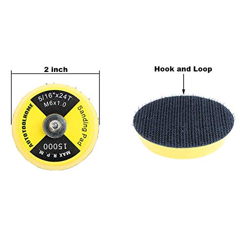 2 Inch Hook and Loop Sanding Pad with 1/8" Mandrel for Drill Rotary Tool