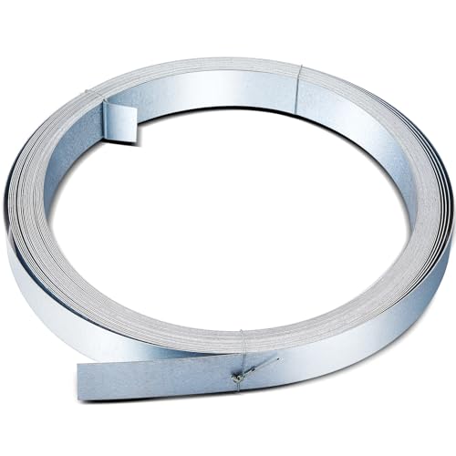 Gisafai 1.57 in x 98.43 ft Galvanized Strapping Duct Strapping Metal Strap